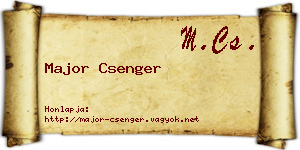 Major Csenger névjegykártya